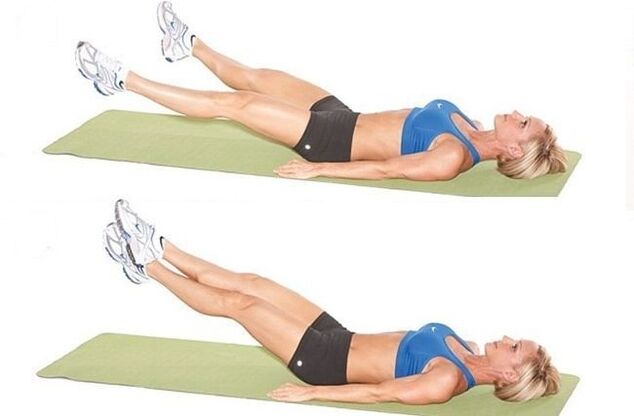 Exercise Scissors to work the abdominal muscles of the lower abdomen